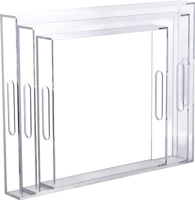 16x12x2inch 5mm PMMA Cast Custom Plexiglass Clear Acrylic Tray Dengan Pegangan