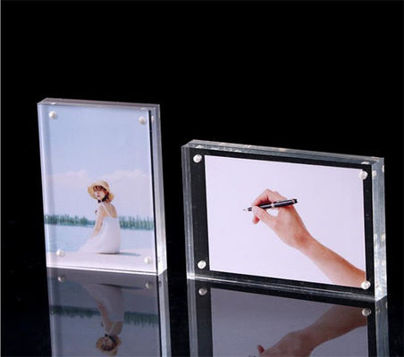 Fabrikasi Akrilik Kustom Kristal Transparan 20mm Bingkai Foto Akrilik