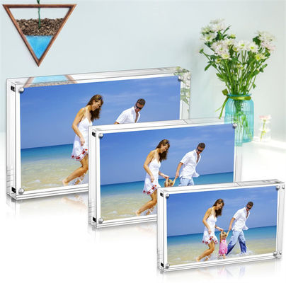 Clear Perspex 4x6 '' Bingkai Foto Magnetik Akrilik Rumah Dept