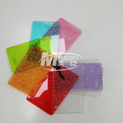 3mm 1220x2440 Warna-warni Merah Kuning Biru Glitter Acrylic Sheet Untuk Kerajinan Dekoratif