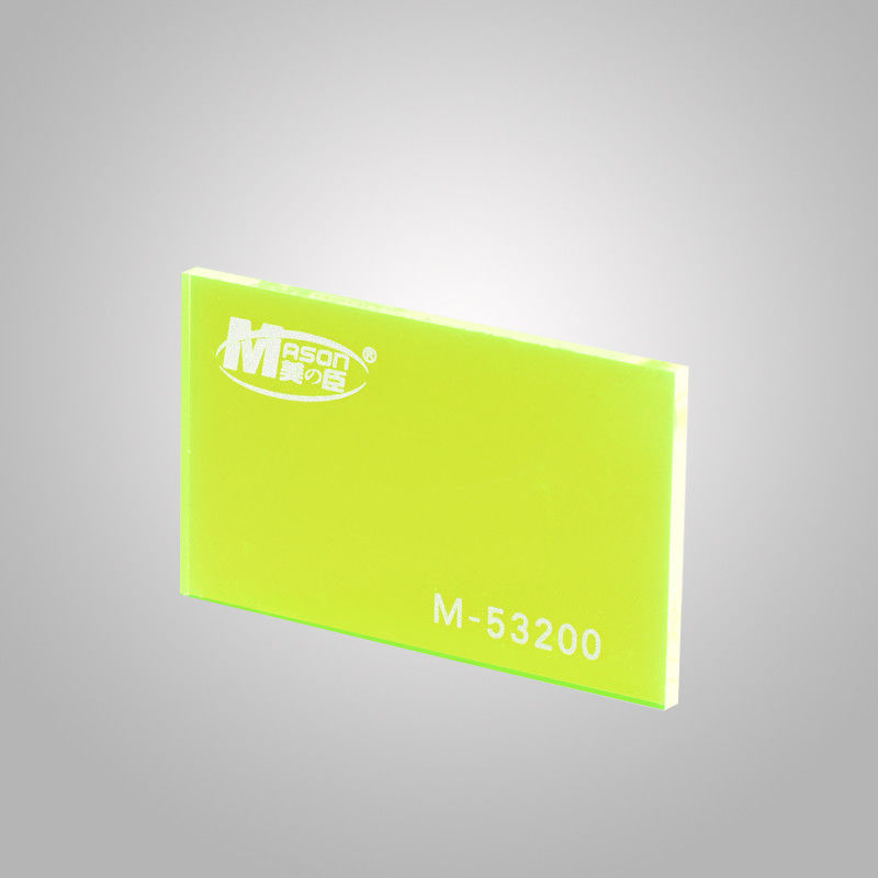 Tansparent Fluorescent Green Tipis Fleksibel Plastik Kaca Lembar Custom Cut Plexiglass